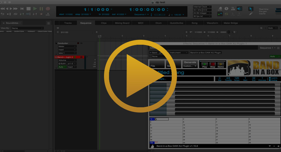 Band-in-a-Box Plugin in Digital Performer