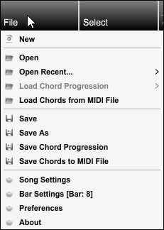 File menu