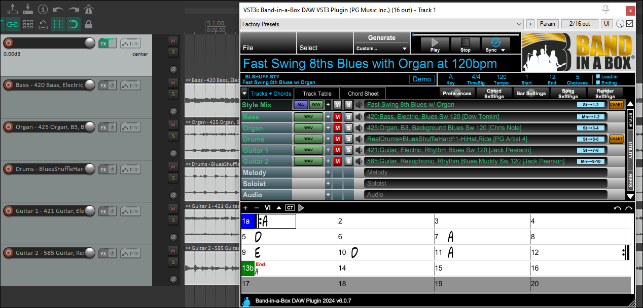 Tracks dragged into Reaper