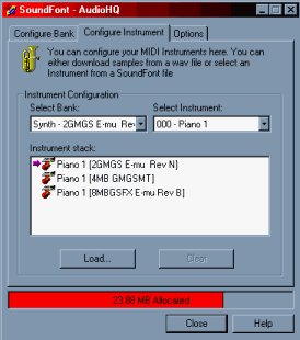 Configure Instrument Window