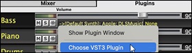 Mixer - Plugins - right-click menu