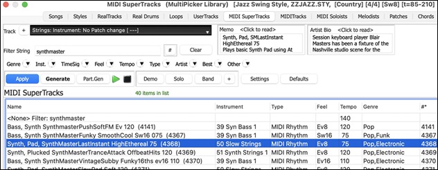 Select MIDI SuperTracks
