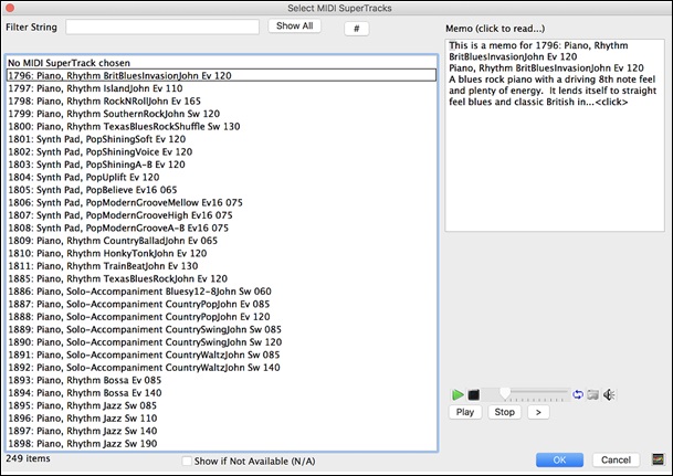 MIDI SuperTracks Picker (modal)