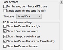 RealDrums Settings panel