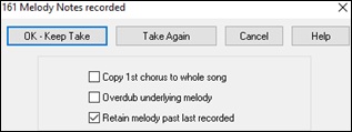 Melody Notes Recorded dialog 