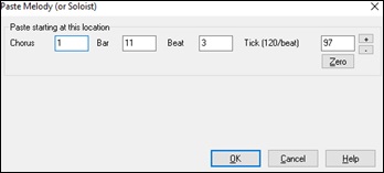 Paste Melody dialog