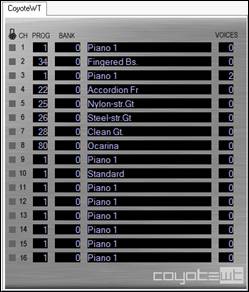 Coyote Wavetable window