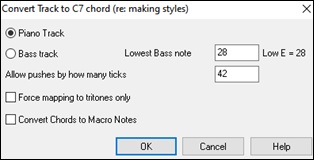 Convert Track to C7 chord dialog