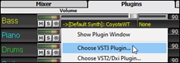 Mixer - Plugins - right-click menu