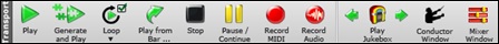 Toolbar - Transport