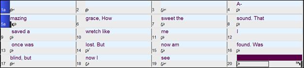 Chord Sheet with a Bar Lyrics Layer