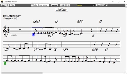 Lead Sheet window 