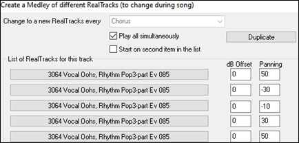 Create a Medley of different RealTracks dialog