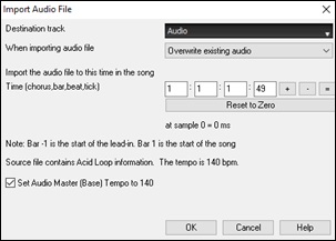 Import Audio File dialog