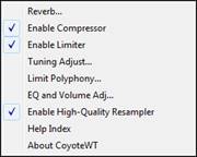 CoyoteWT Settings