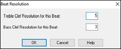 Beat Resolution dialog