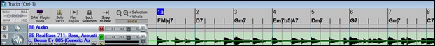 Chord symbols displayed  in the Tracks Window