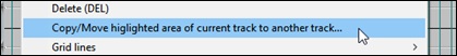 right-click menu in the Tracks Window
