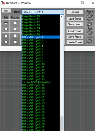 DX/VST Window